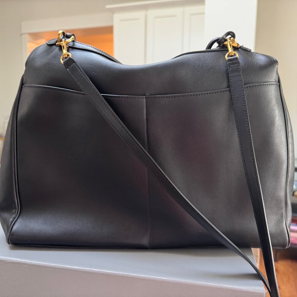 BALENCIAGA Rodeo Large Black Smooth Calfskin Top Handle Bag; Aged Gold Hardware - Picture 10 of 16